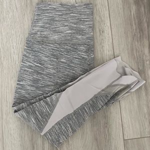 Lululemon wunder under scalloped leggings size 12 heather grey with mesh inset